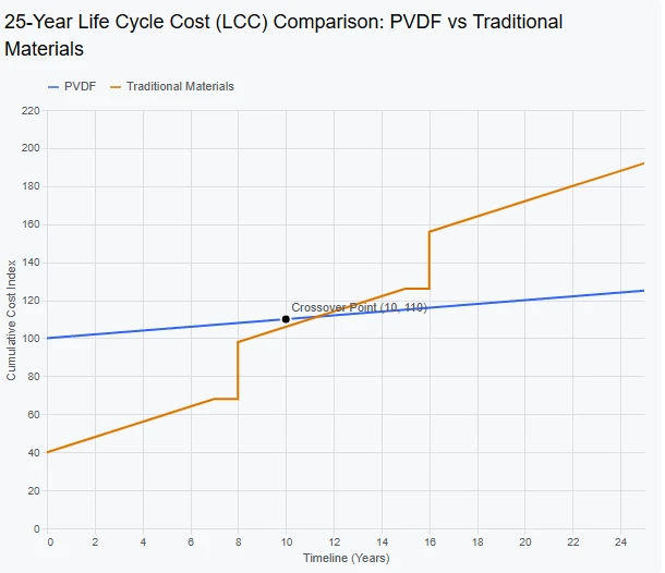 25year TCO comparison diagram for architectural metal facade coatings 25year TCO comparison diagram for architectural metal facade coatings